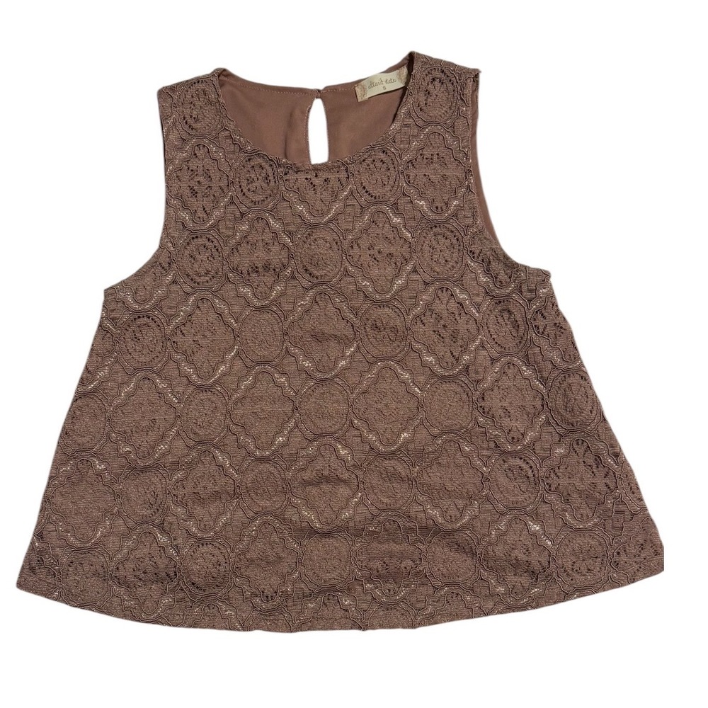 Altar'd State Mauve Lace Sleeveless Keyhole Back Top R10395 Small - Picture 2 of 10